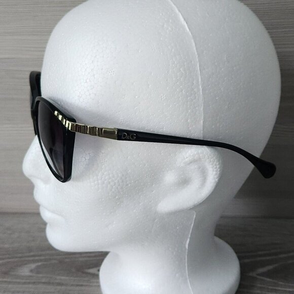 Dolce & Gabbana Womens Sunglasses Black Frame Gradient Lens 58mm Case Box Italy - Picture 12 of 16